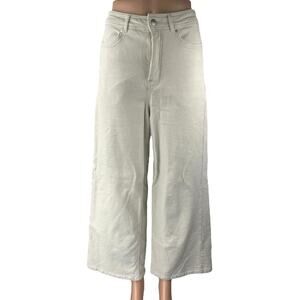 Calla Women's White High Waisted Baggy Palazzo Wide Leg Denim Jeans Size 6